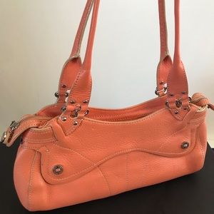 Cole Haan peach leather purse, perfect for spring
